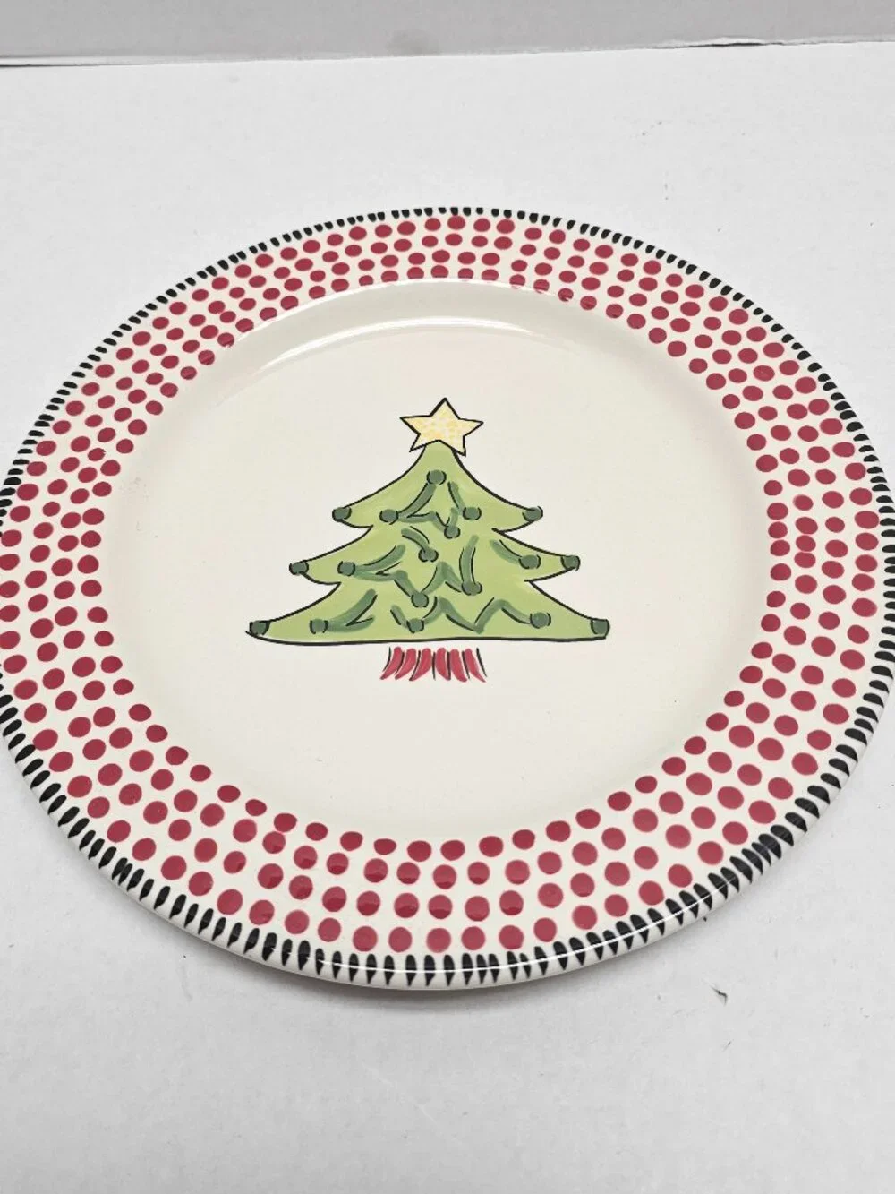1 Caffco Simply Christmas Tree Star on Top Holiday Plate 9” M Bagwell
